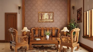nội thất phòng khách bằng gỗ